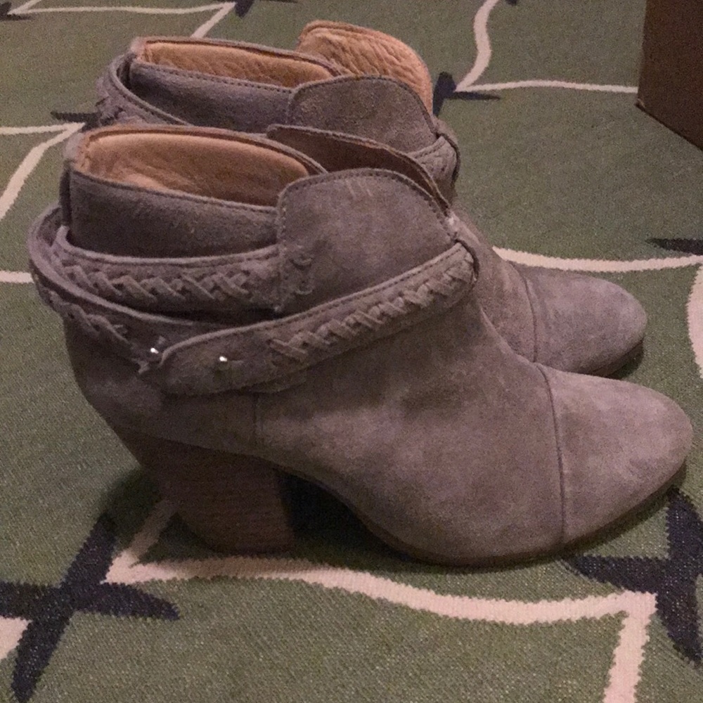 Rag & Bone Grey Suede Harrow Booties